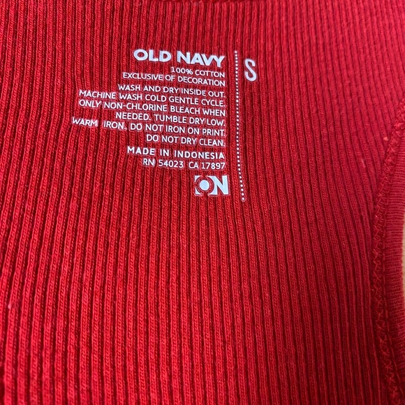 New Old Navy Red Stretch ribbed razor-back Tank top with ruffles Size: S - Picture 4 of 6